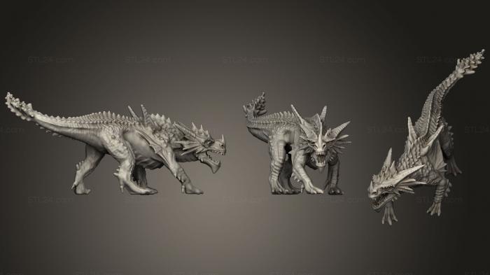 Figurines of griffins and dragons - Mhw Diablos, STKG_0103. 3D stl